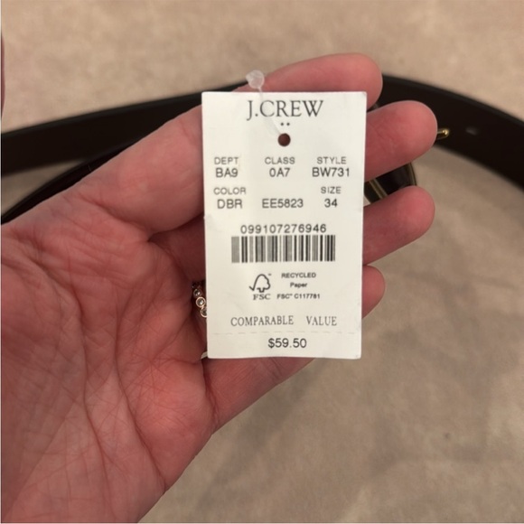Jcrew bw731 wide leather belt for men size 34 NWT - Picture 4 of 6
